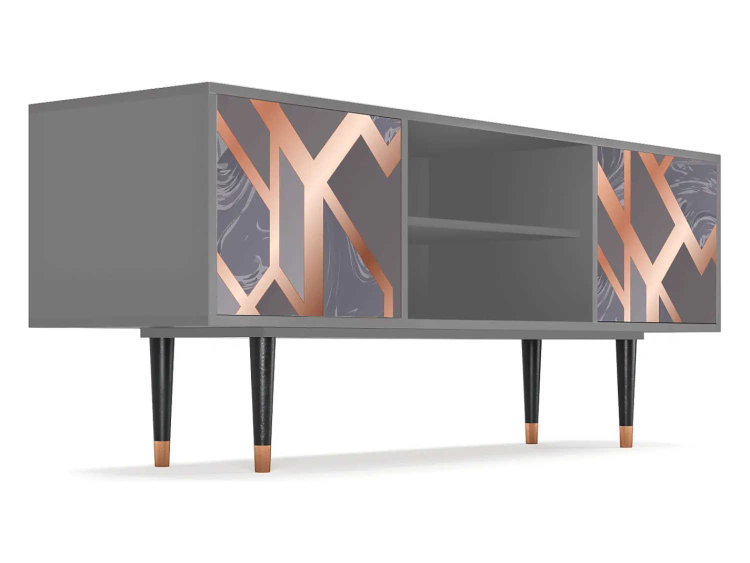 Móvel De Tv| Mueble de TV - 170х69х48 cm - T2 - Taupe Anatomy, Cinza Cinzento