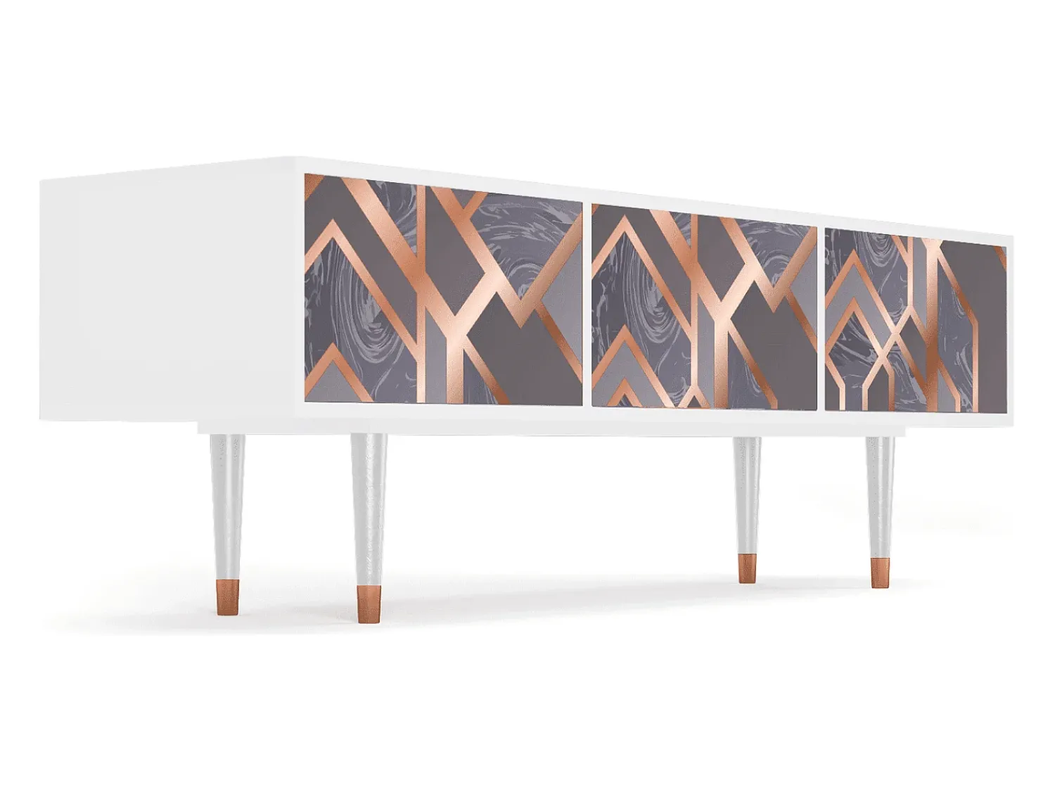 Móvel De Tv| Mueble de TV - 170х59х48 cm - T4 - Taupe Anatomy, Branco Bege