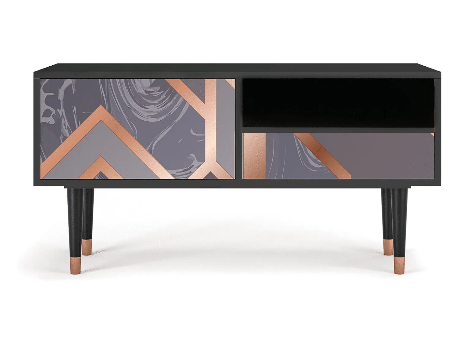 Móvel De Tv| Mueble de TV - 115х59х48 cm - T3 - Taupe Anatomy, Antracite Cinza antracite