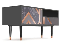 Móvel De Tv| Mueble de TV - 115х59х48 cm - T3 - Taupe Anatomy, Antracite Cinza antracite