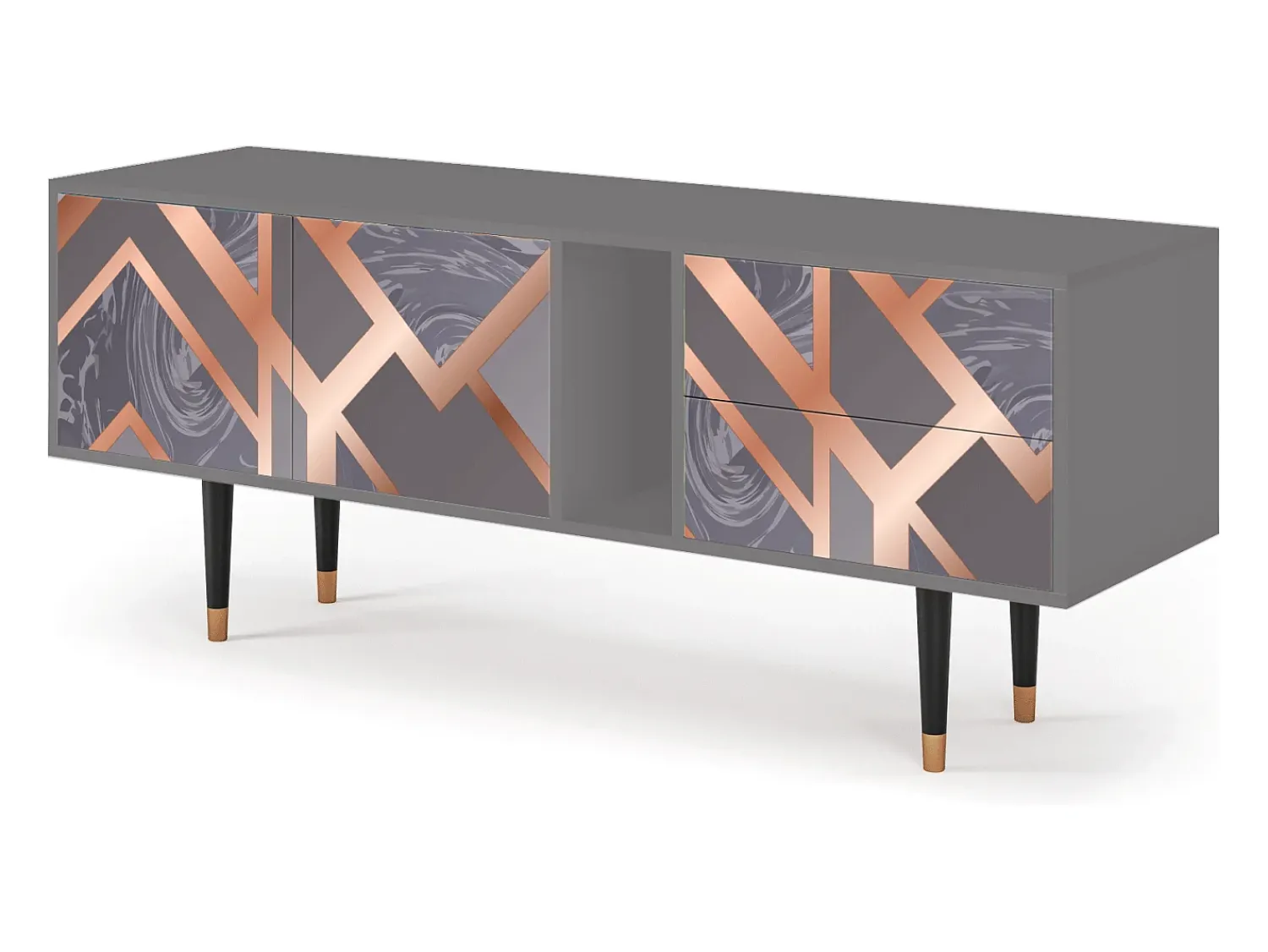 Best Mueble de TV - 170х69х48 cm - T1 - Taupe Anatomy, Cinza Cinzento