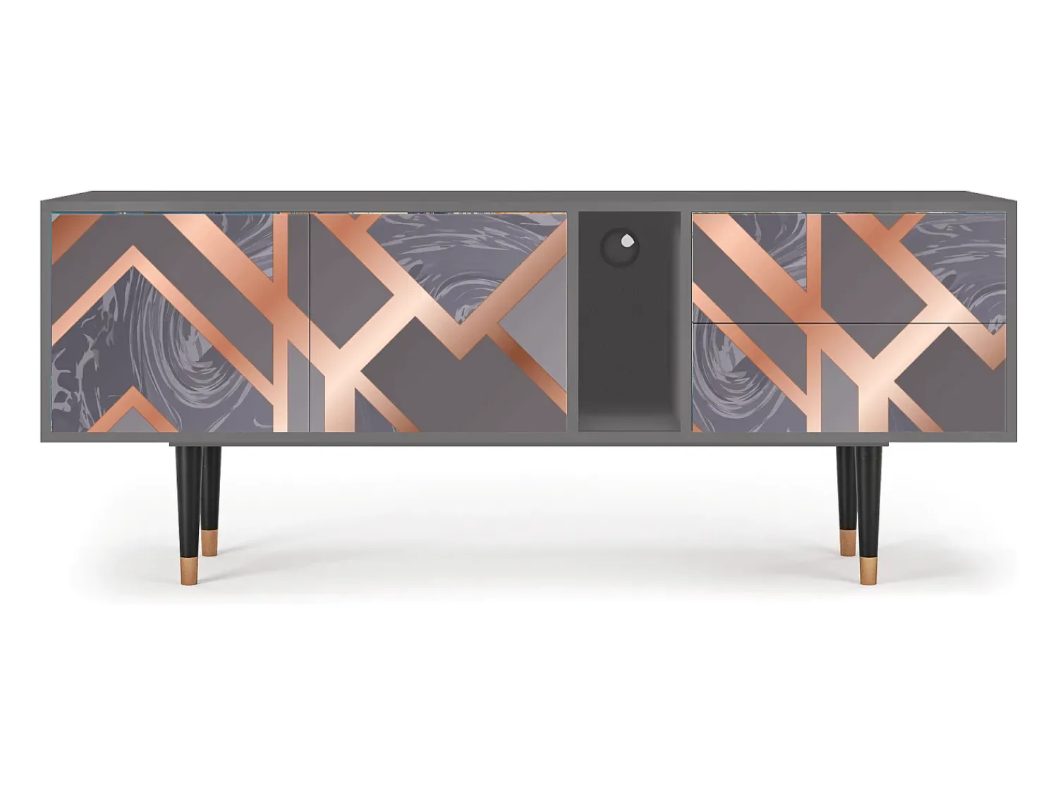Best Mueble de TV - 170х69х48 cm - T1 - Taupe Anatomy, Cinza Cinzento