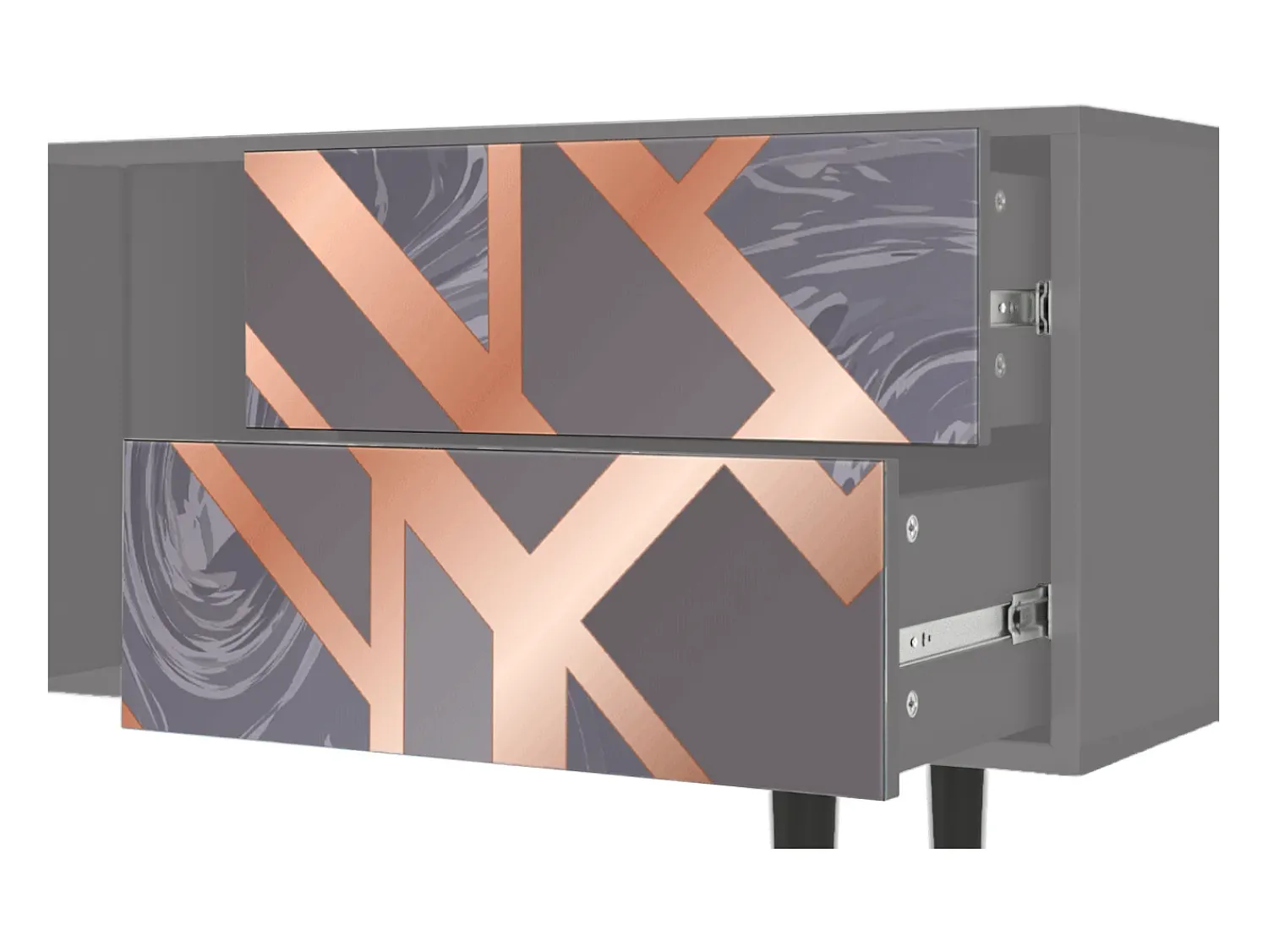 Best Mueble de TV - 170х69х48 cm - T1 - Taupe Anatomy, Cinza Cinzento