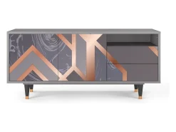 Móvel De Tv| Mueble de TV - 125х56х41 cm - T7 - Taupe Anatomy, Cinza Cinzento