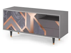 Móvel De Tv| Mueble de TV - 125х56х41 cm - T7 - Taupe Anatomy, Cinza Cinzento