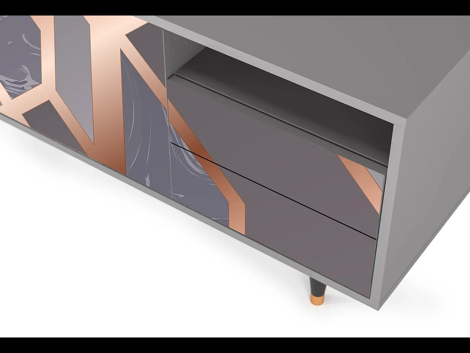 Móvel De Tv| Mueble de TV - 125х56х41 cm - T7 - Taupe Anatomy, Cinza Cinzento