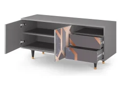 Móvel De Tv| Mueble de TV - 125х56х41 cm - T7 - Taupe Anatomy, Cinza Cinzento