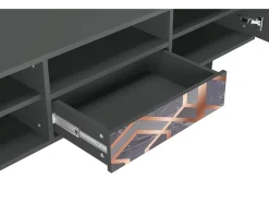 Móvel De Tv| Mueble de TV - 170х59х41 cm - T6 - Taupe Anatomy, Antracite Cinza antracite