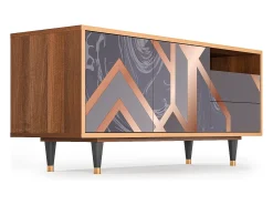 Discount Mueble de TV - 125х56х41 cm - T7 - Taupe Anatomy, Nogueira Castanho