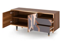 Discount Mueble de TV - 125х56х41 cm - T7 - Taupe Anatomy, Nogueira Castanho