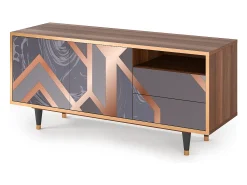 Discount Mueble de TV - 125х56х41 cm - T7 - Taupe Anatomy, Nogueira Castanho