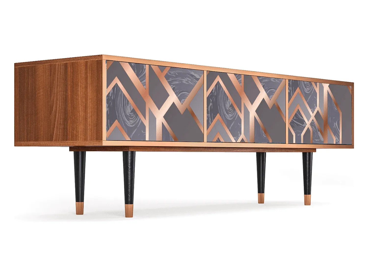 Móvel De Tv| Mueble de TV - 170х59х48 cm - T4 - Taupe Anatomy, Nogueira Castanho