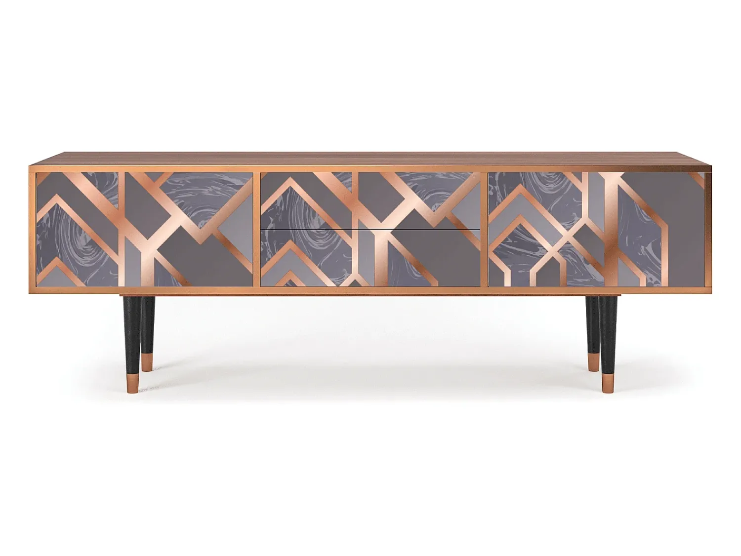 Móvel De Tv| Mueble de TV - 170х59х48 cm - T4 - Taupe Anatomy, Nogueira Castanho