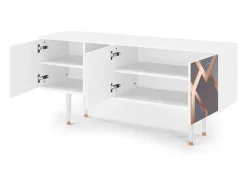 Móvel De Tv| Mueble de TV - 150х69х41 cm - T5 - Taupe Anatomy, Branco Bege