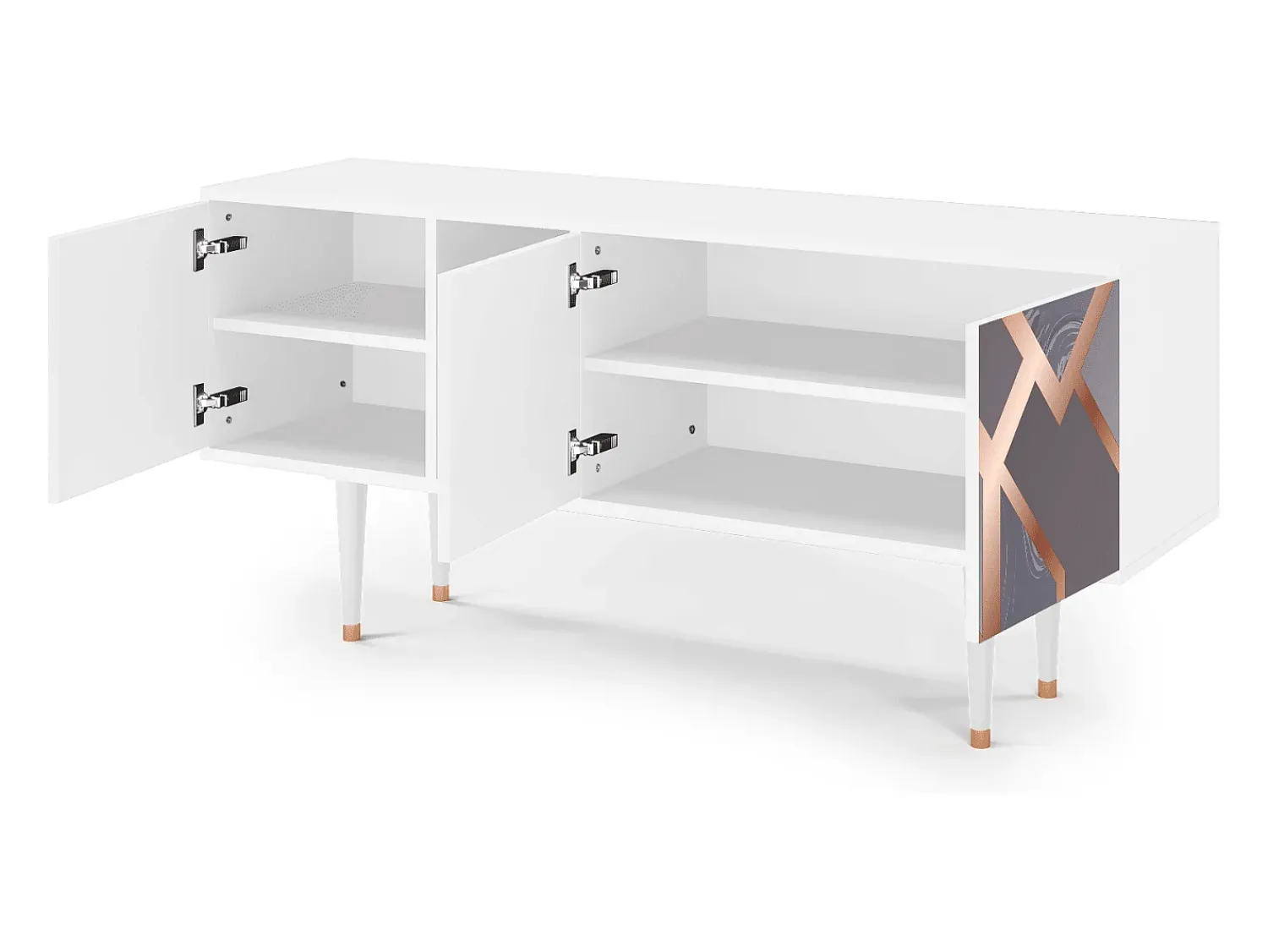 Móvel De Tv| Mueble de TV - 150х69х41 cm - T5 - Taupe Anatomy, Branco Bege