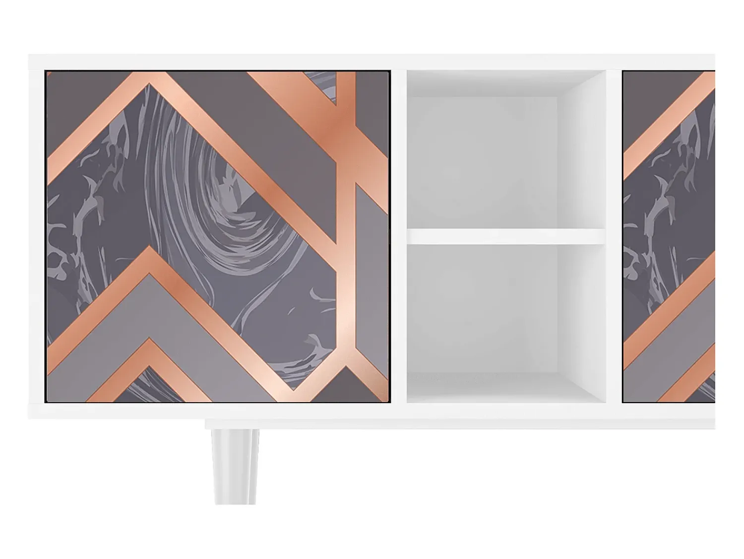 Móvel De Tv| Mueble de TV - 150х69х41 cm - T5 - Taupe Anatomy, Branco Bege