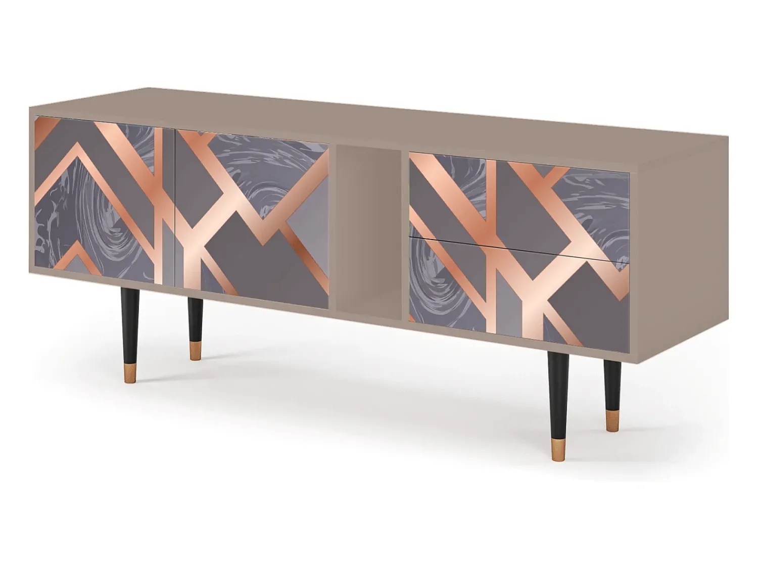 Hot Mueble de TV - 170х69х48 cm - T1 - Taupe Anatomy, Latte Bege