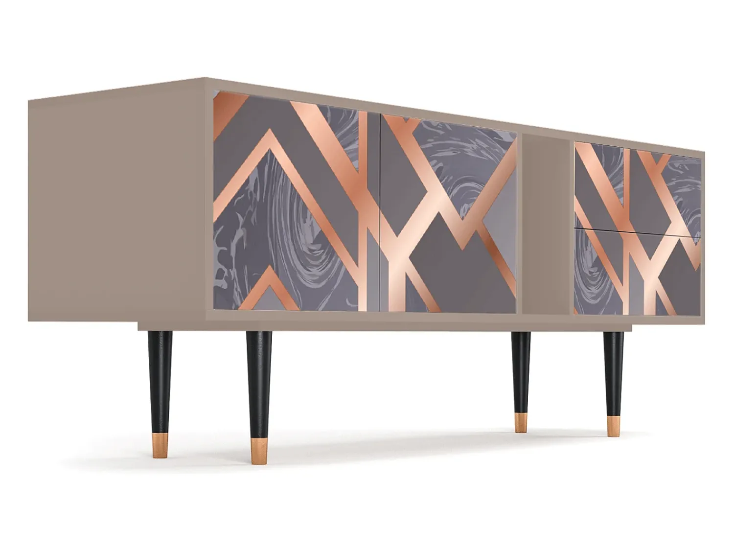 Hot Mueble de TV - 170х69х48 cm - T1 - Taupe Anatomy, Latte Bege