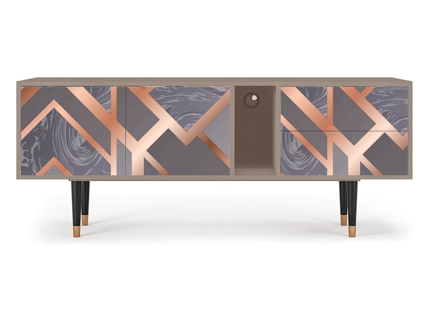 Hot Mueble de TV - 170х69х48 cm - T1 - Taupe Anatomy, Latte Bege