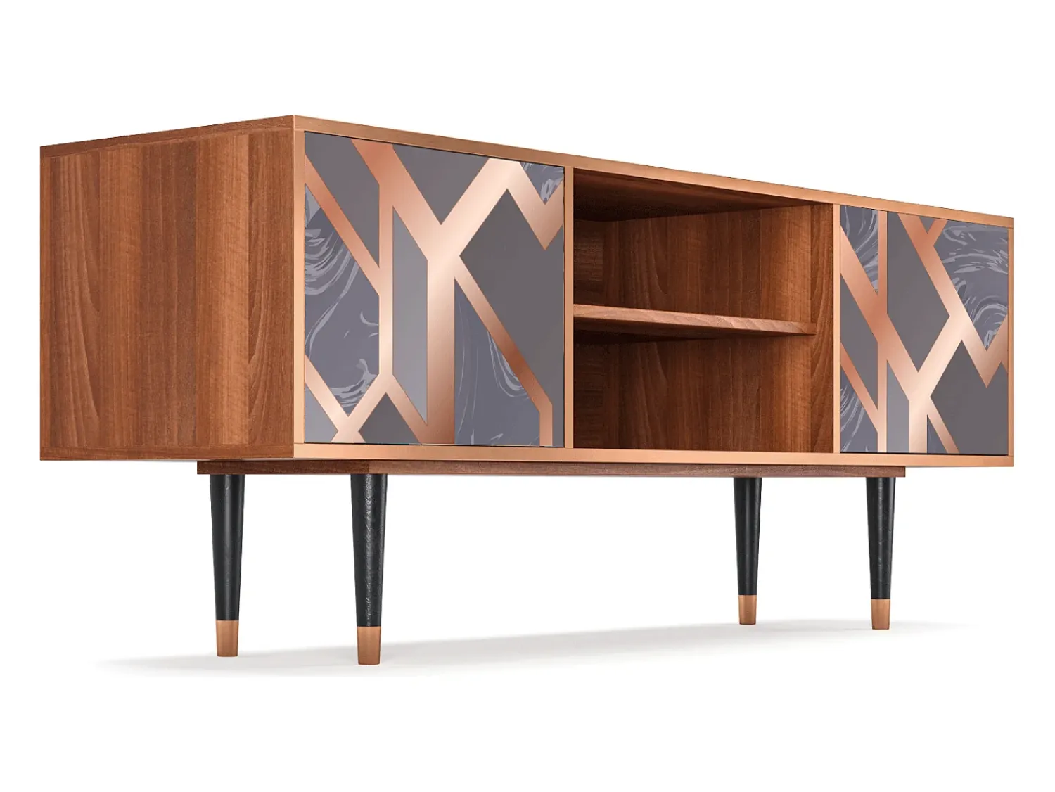 Online Mueble de TV - 170х69х48 cm - T2 - Taupe Anatomy, Nogueira Castanho