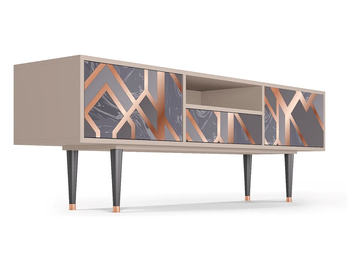 Outlet Mueble de TV - 170х59х41 cm - T6 - Taupe Anatomy, Latte Bege