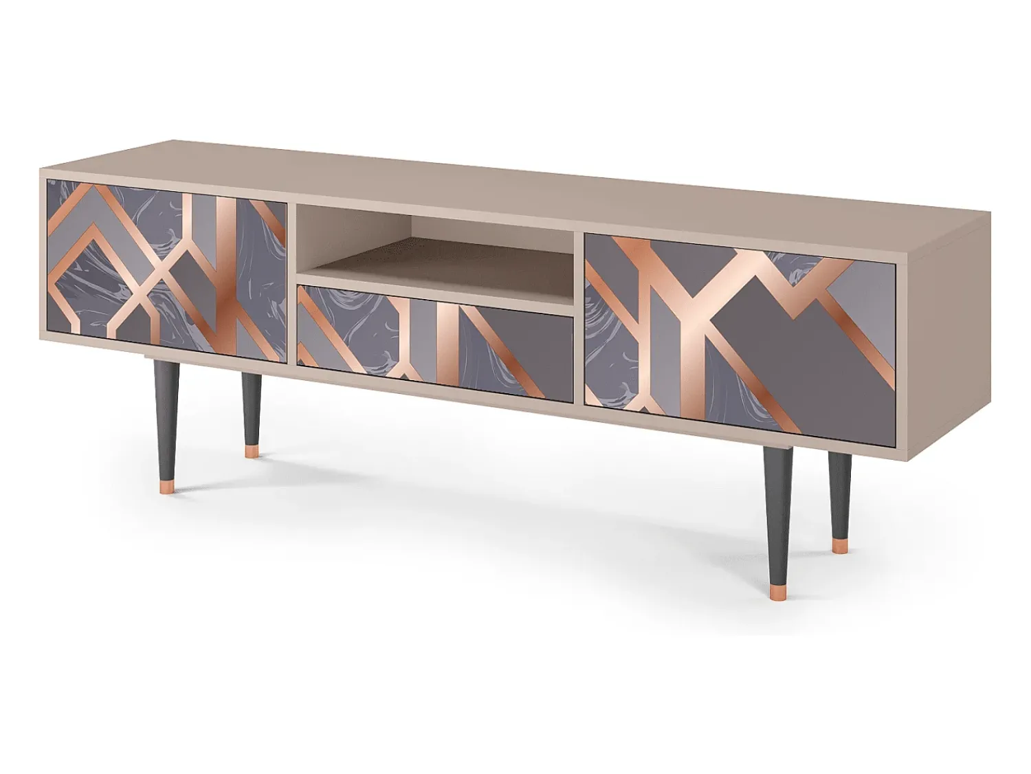 Outlet Mueble de TV - 170х59х41 cm - T6 - Taupe Anatomy, Latte Bege