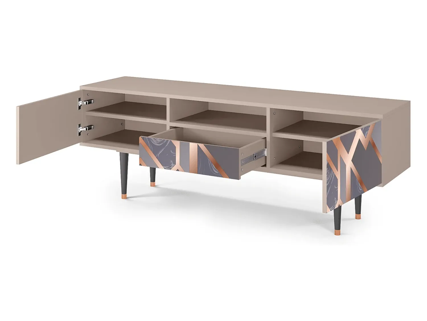 Outlet Mueble de TV - 170х59х41 cm - T6 - Taupe Anatomy, Latte Bege