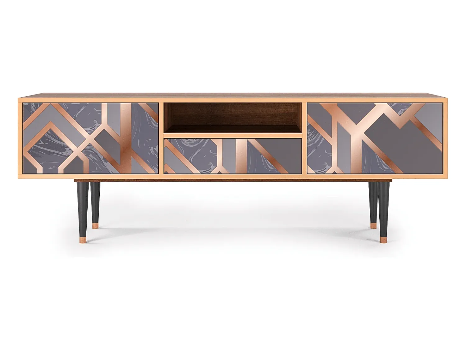 Móvel De Tv| Mueble de TV - 170х59х41 cm - T6 - Taupe Anatomy, Nogueira Castanho