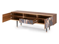 Móvel De Tv| Mueble de TV - 170х59х41 cm - T6 - Taupe Anatomy, Nogueira Castanho