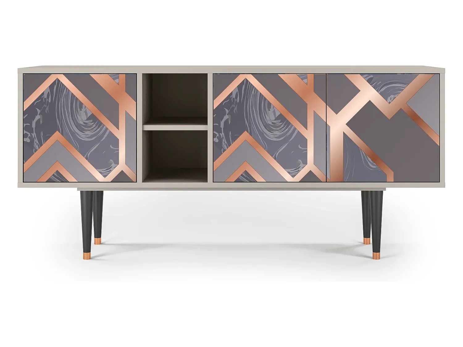 Móvel De Tv| Mueble de TV - 150х69х41 cm - T5 - Taupe Anatomy, Areia Bege