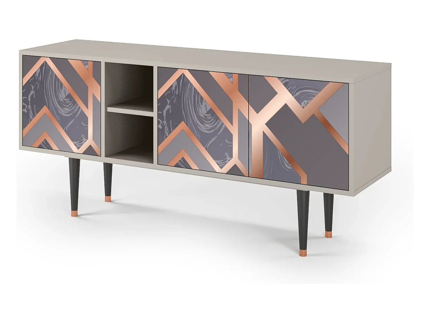 Móvel De Tv| Mueble de TV - 150х69х41 cm - T5 - Taupe Anatomy, Areia Bege