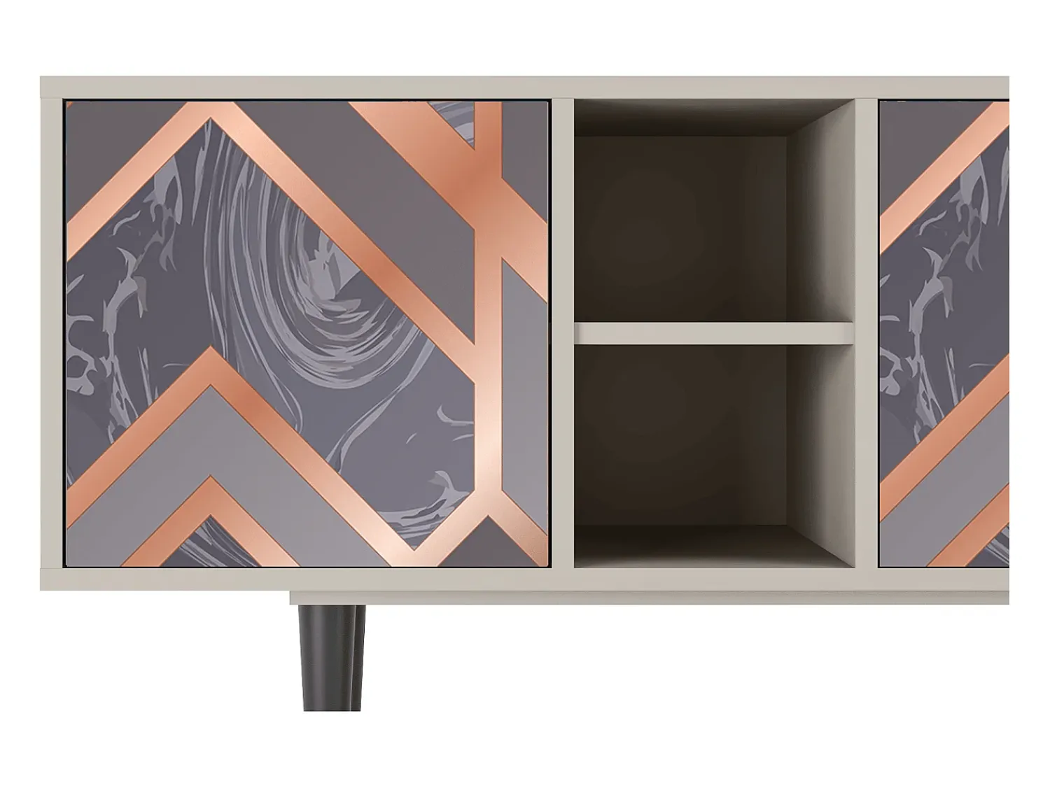 Móvel De Tv| Mueble de TV - 150х69х41 cm - T5 - Taupe Anatomy, Areia Bege