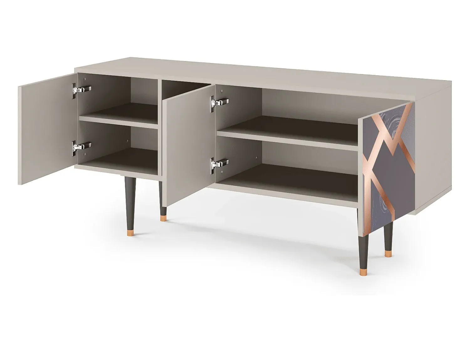 Móvel De Tv| Mueble de TV - 150х69х41 cm - T5 - Taupe Anatomy, Areia Bege