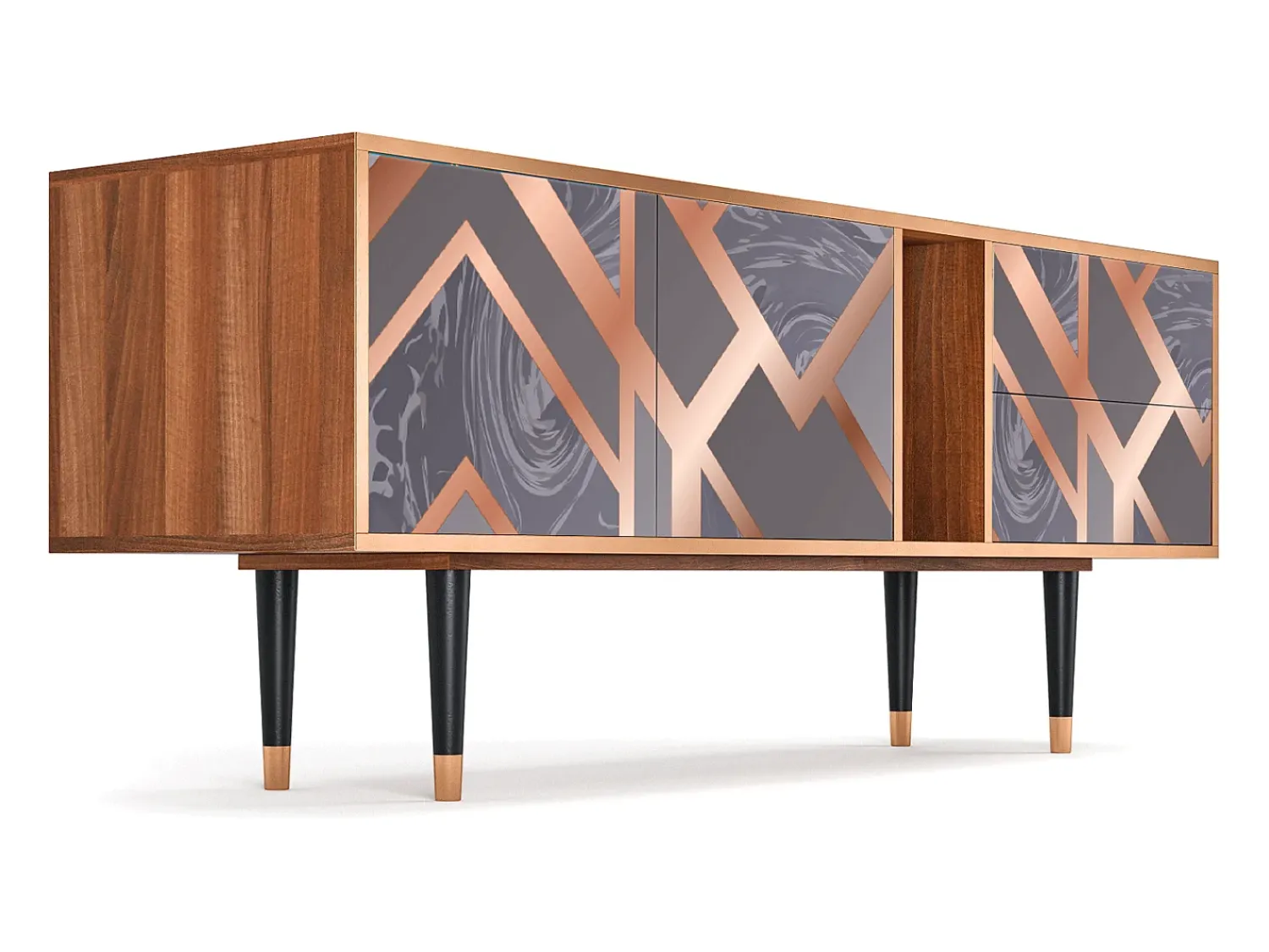 Best Mueble de TV - 170х69х48 cm - T1 - Taupe Anatomy, Nogueira Castanho