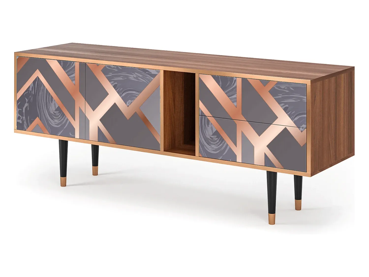 Best Mueble de TV - 170х69х48 cm - T1 - Taupe Anatomy, Nogueira Castanho