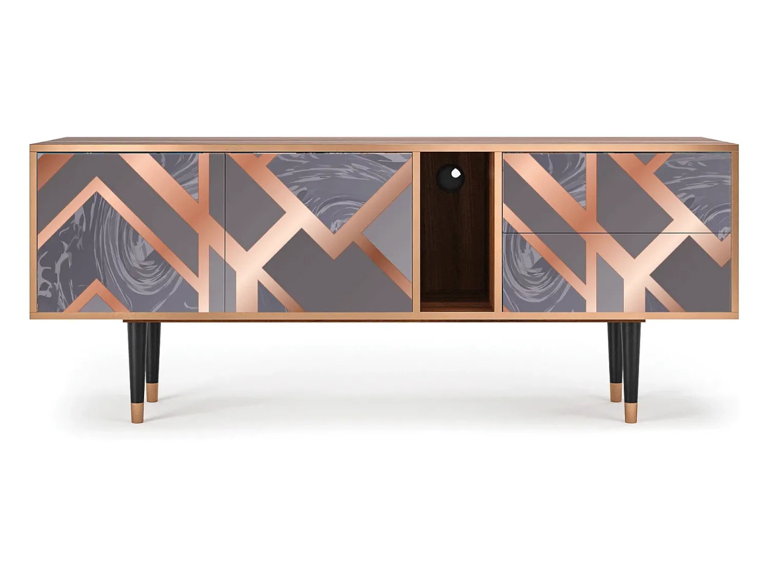 Best Mueble de TV - 170х69х48 cm - T1 - Taupe Anatomy, Nogueira Castanho