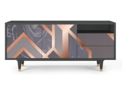 New Mueble de TV - 125х56х41 cm - T7 - Taupe Anatomy, Antracite Cinza antracite
