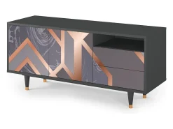 New Mueble de TV - 125х56х41 cm - T7 - Taupe Anatomy, Antracite Cinza antracite