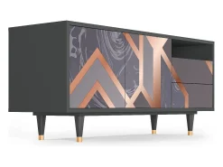 New Mueble de TV - 125х56х41 cm - T7 - Taupe Anatomy, Antracite Cinza antracite