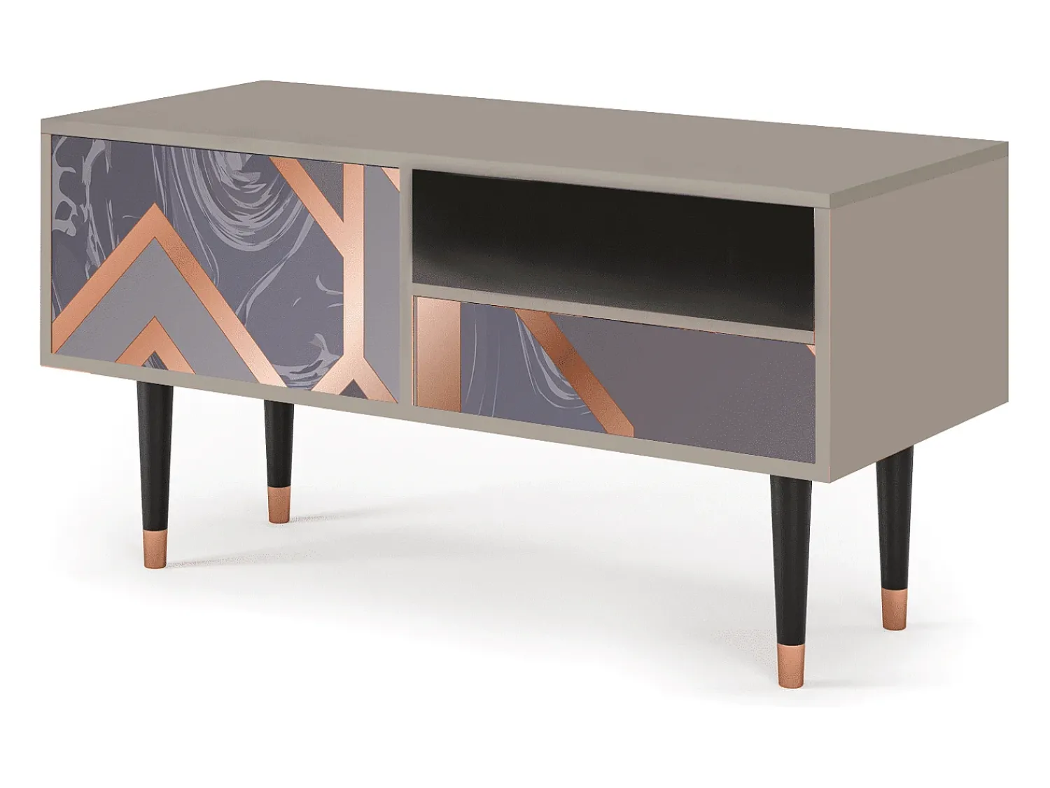Móvel De Tv| Mueble de TV - 115х59х48 cm - T3 - Taupe Anatomy, Areia Bege