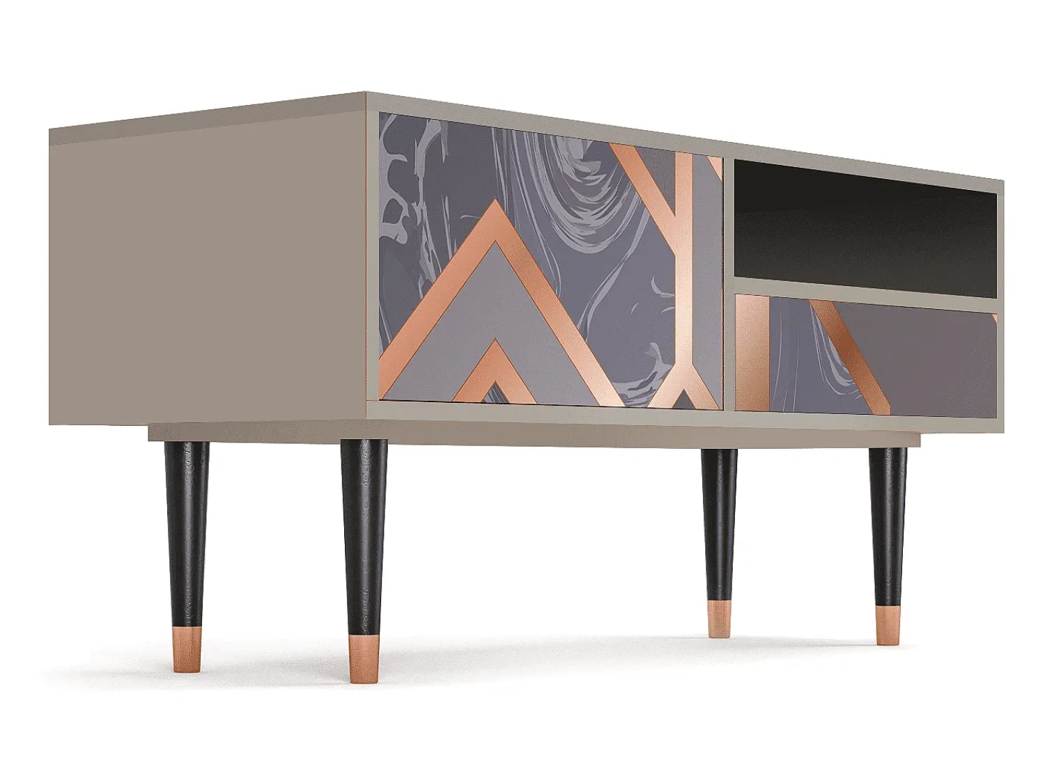 Móvel De Tv| Mueble de TV - 115х59х48 cm - T3 - Taupe Anatomy, Areia Bege