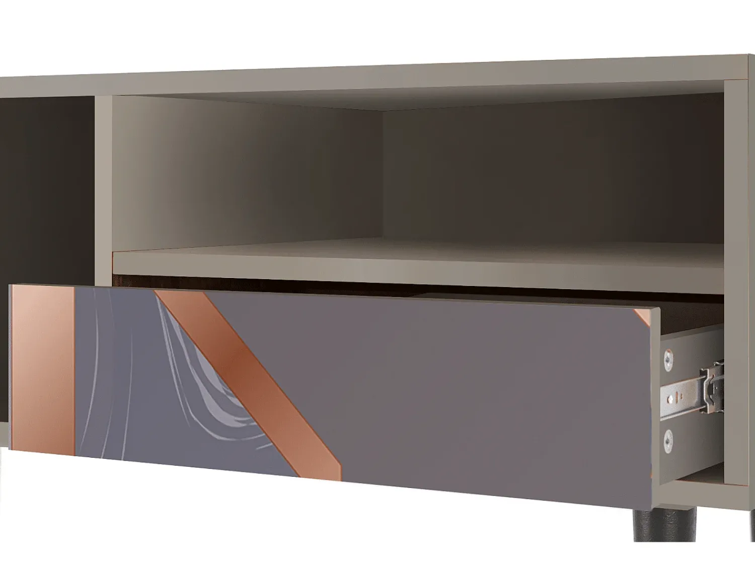 Móvel De Tv| Mueble de TV - 115х59х48 cm - T3 - Taupe Anatomy, Areia Bege