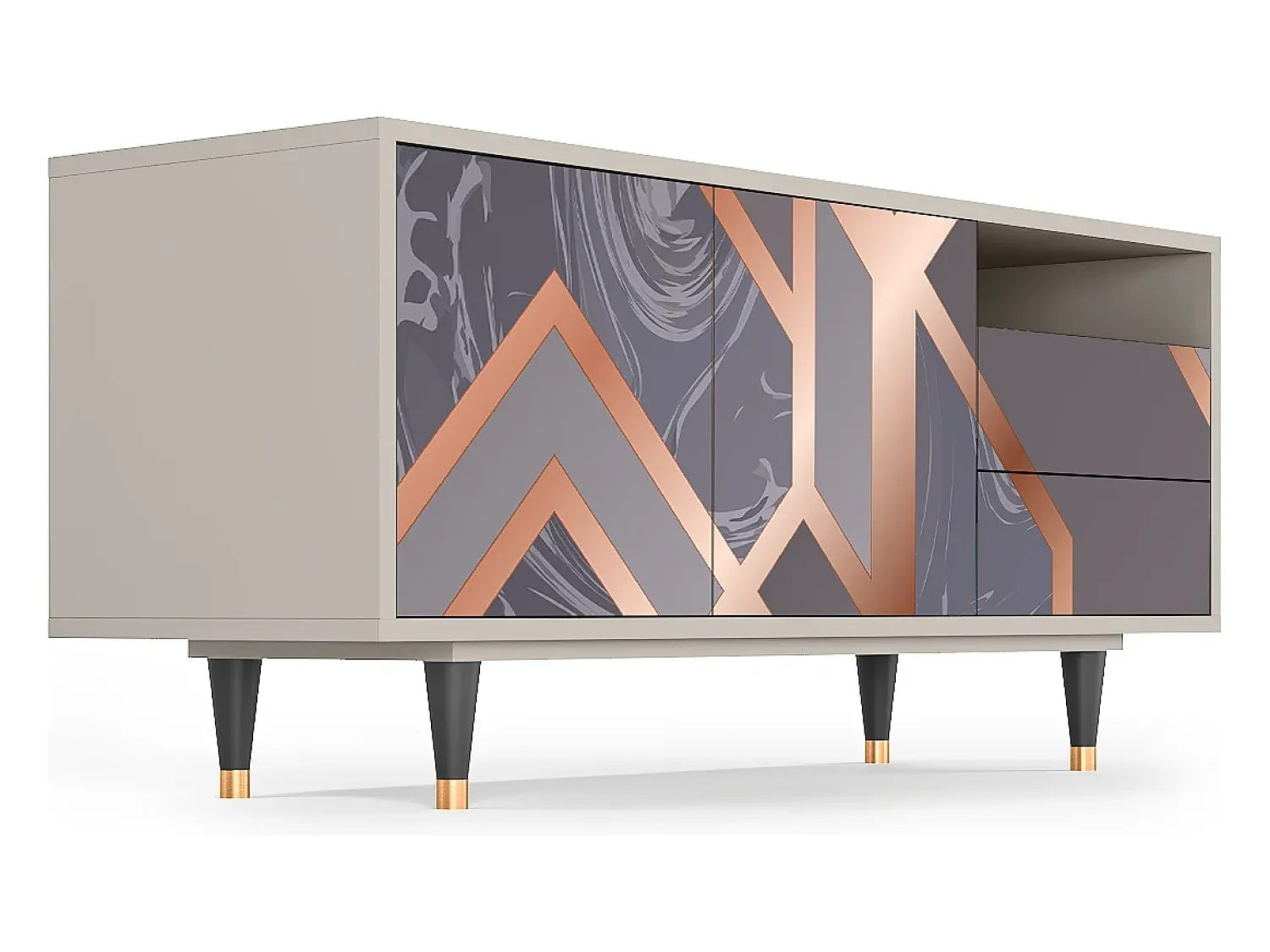 Mueble de TV - 125х56х41 cm - T7 - Taupe Anatomy, Areia^ Móvel De Tv