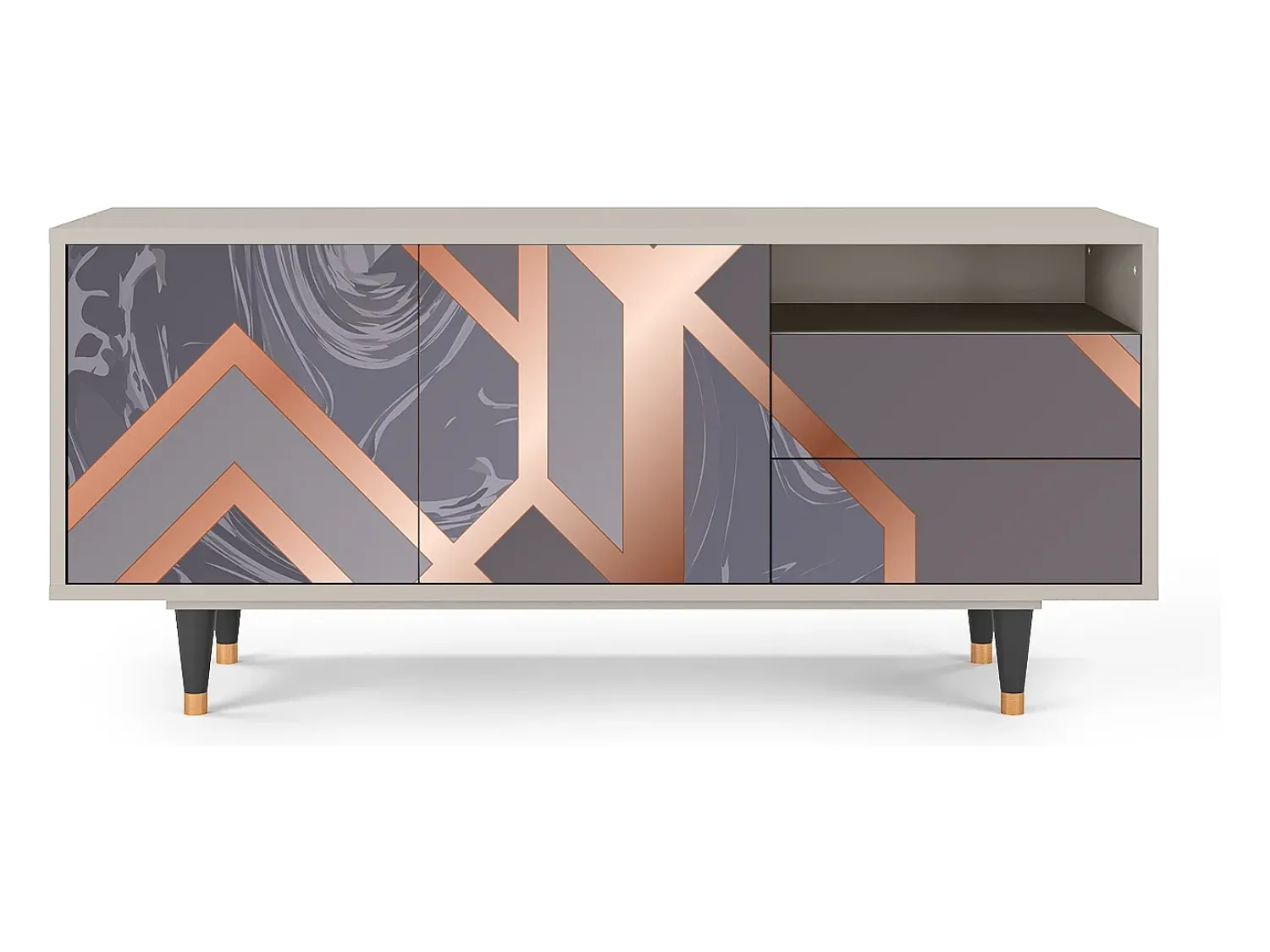 Mueble de TV - 125х56х41 cm - T7 - Taupe Anatomy, Areia^ Móvel De Tv
