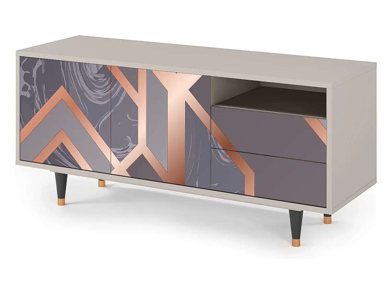 Mueble de TV - 125х56х41 cm - T7 - Taupe Anatomy, Areia^ Móvel De Tv