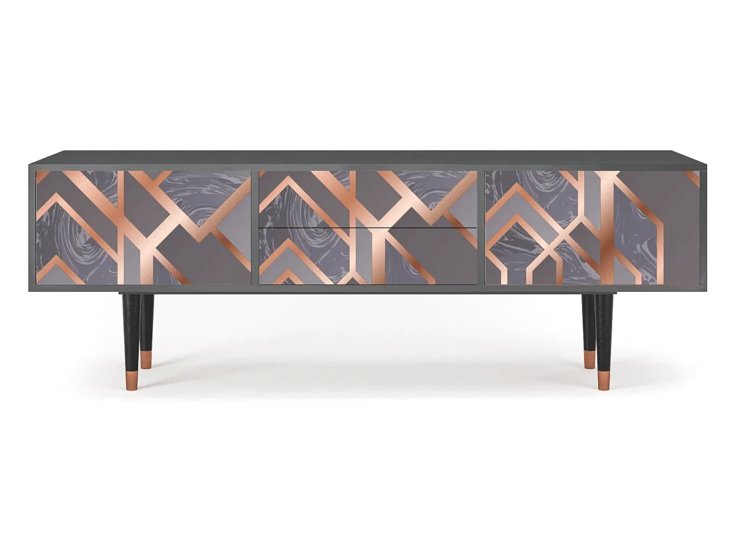 Móvel De Tv| Mueble de TV - 170х59х48 cm - T4 - Taupe Anatomy, Antracite Cinza antracite