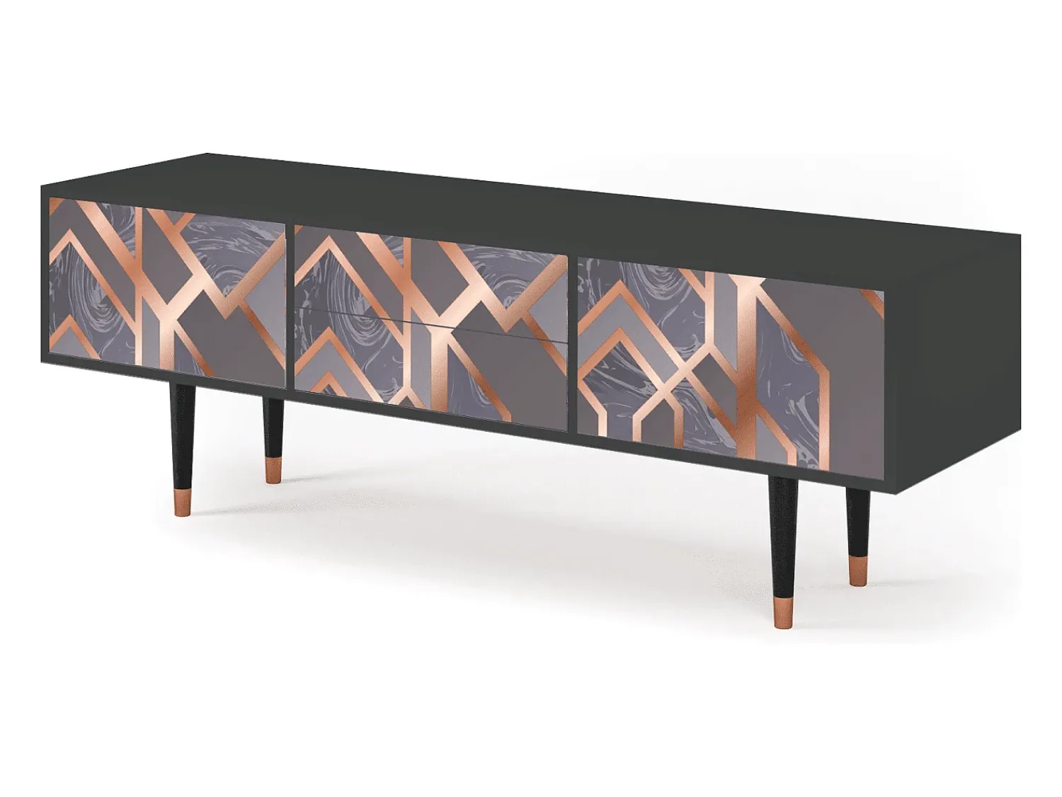 Móvel De Tv| Mueble de TV - 170х59х48 cm - T4 - Taupe Anatomy, Antracite Cinza antracite