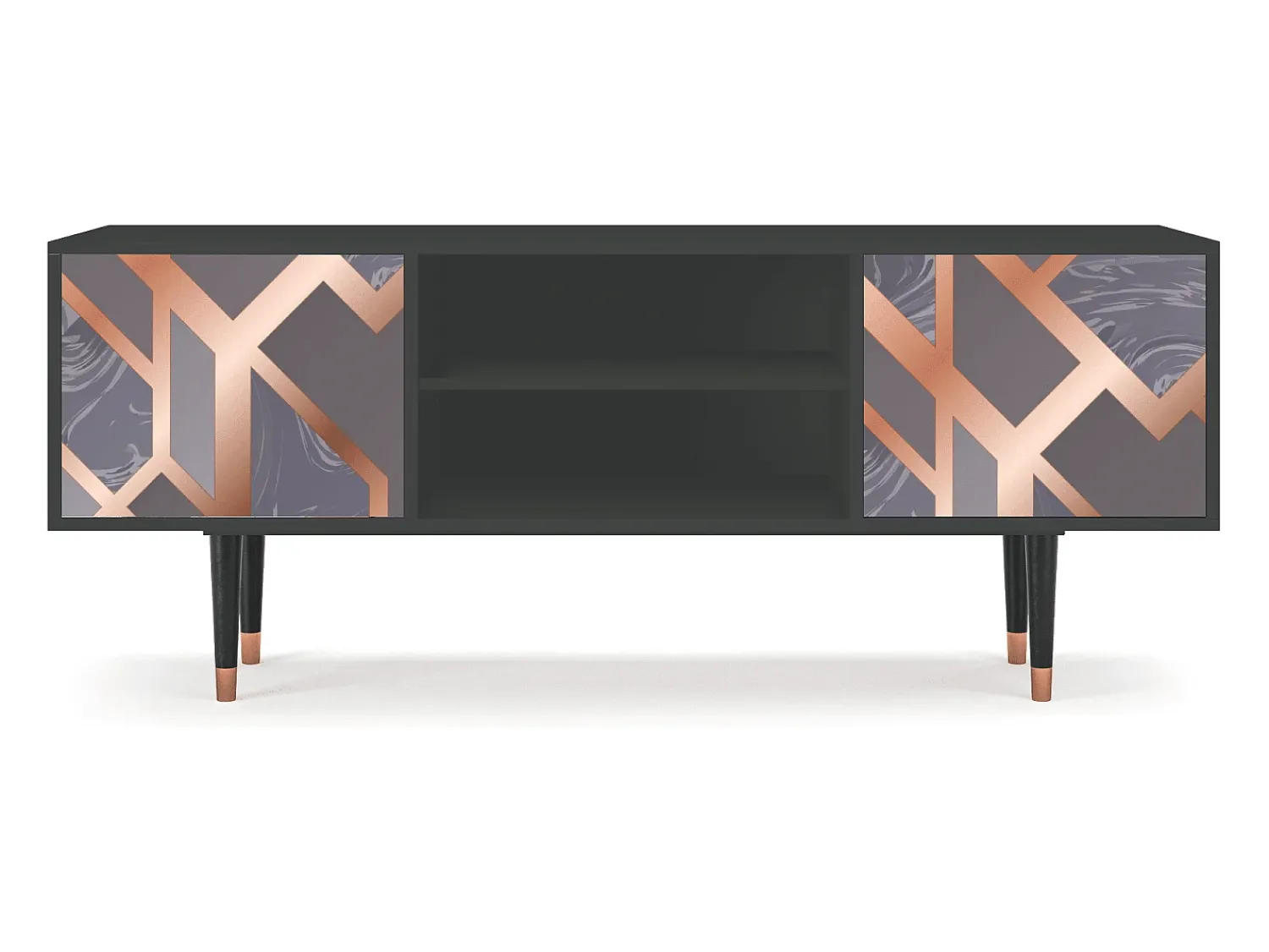 Móvel De Tv* Mueble de TV - 170х69х48 cm - T2 - Taupe Anatomy, Antracite Cinza antracite