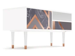 Móvel De Tv* Mueble de TV - 115х59х48 cm - T3 - Taupe Anatomy, Branco Bege