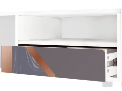 Móvel De Tv* Mueble de TV - 115х59х48 cm - T3 - Taupe Anatomy, Branco Bege